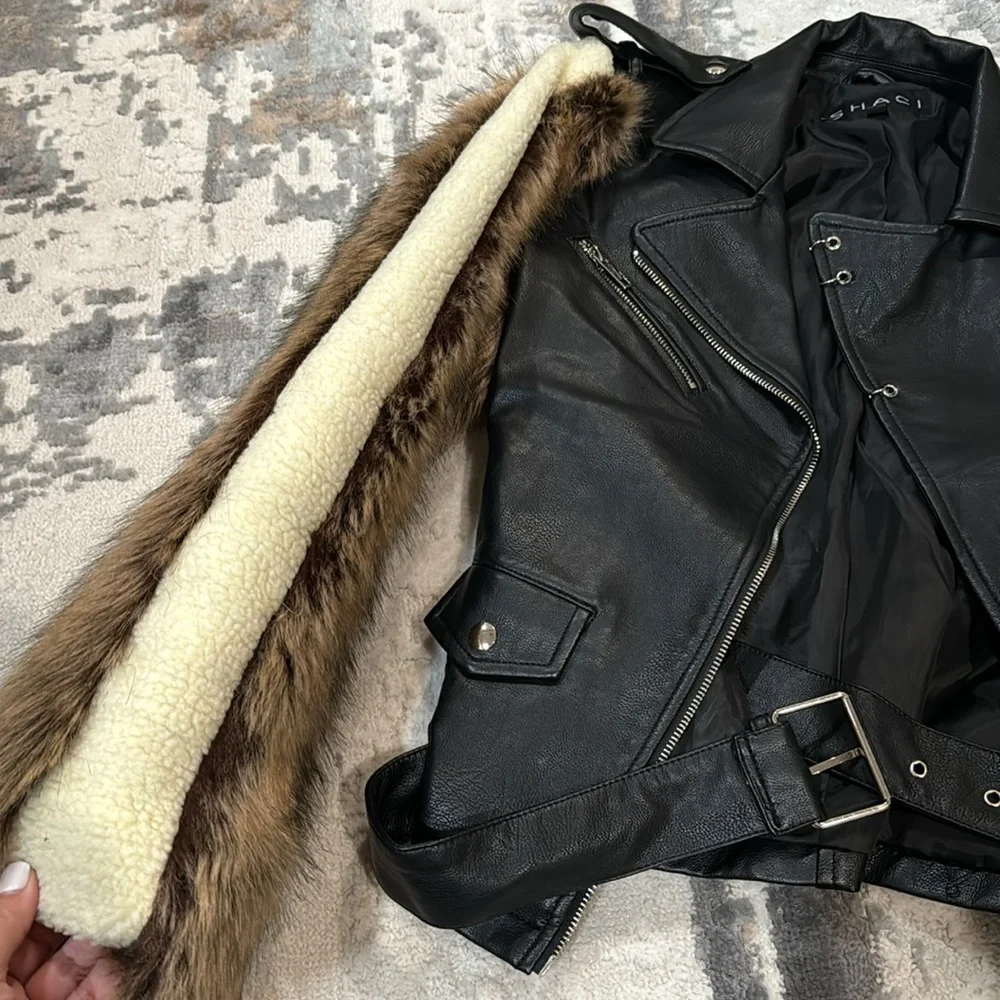 Shaci faux fur leather jacket